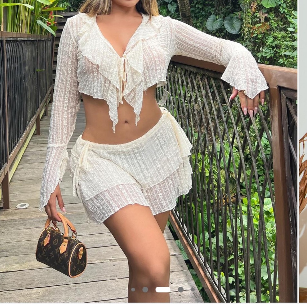 Camelia Lace Ruffle Cover Up Skirt Set - Picture 3 of 3